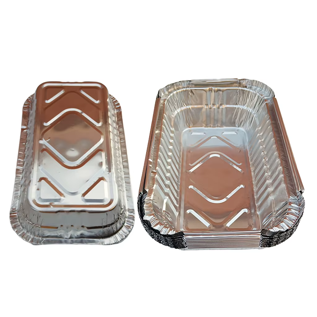 Paquet de 10 casseroles d'égouttement de gril de papier d'aluminium pour le rôtissage de BBQ Weber 7