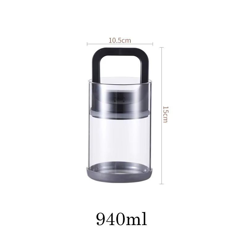 Pot sous vide de stockage de grains de café, récipient en verre transparent pour aliments de cuisine
