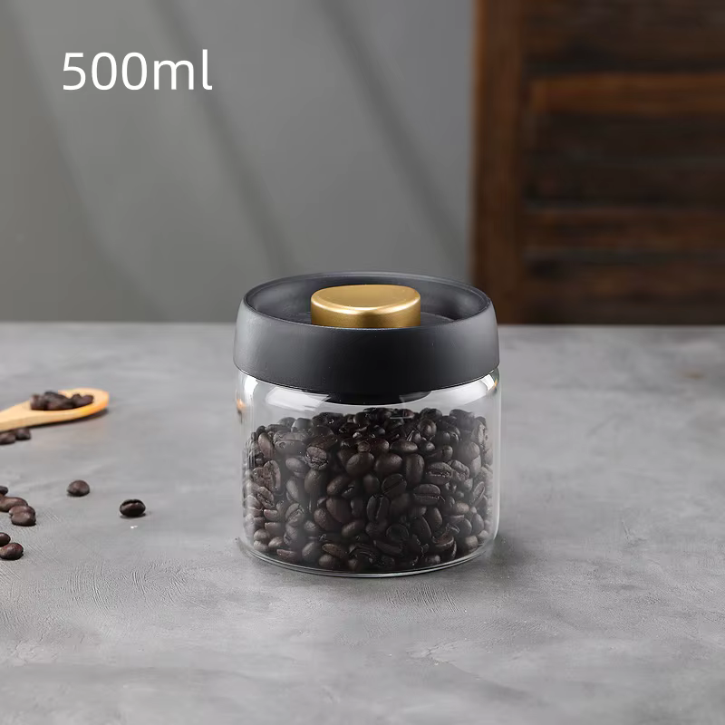 Pot à café manuel scellé sous vide, verre à haute teneur en Borosilicate, récipient de stockage de t