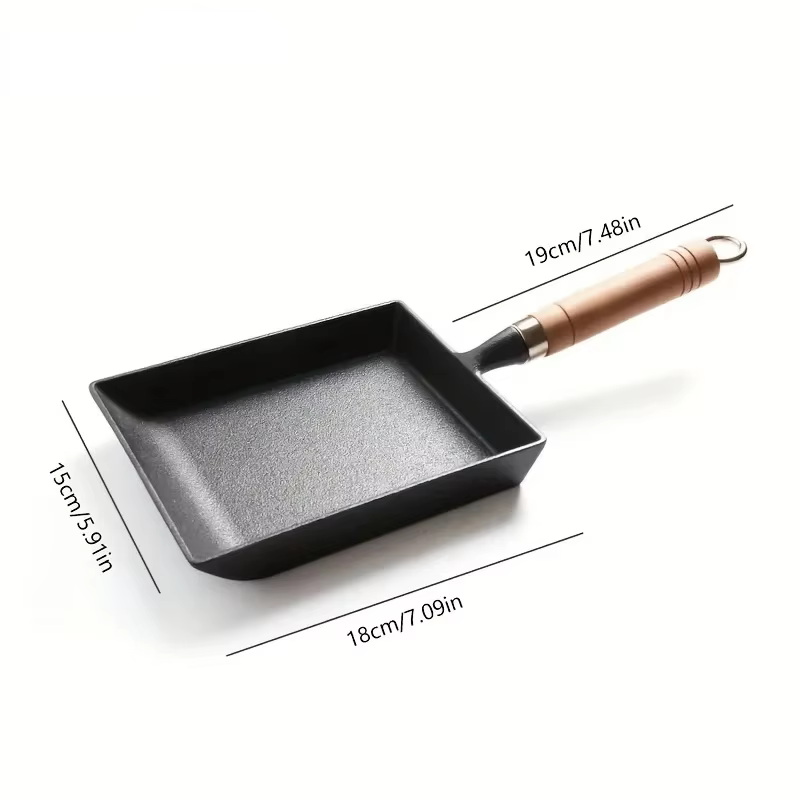 Poêle à œufs japonaise en fonte, poêle carrée antiadhésive pour crêpes, ustensiles de cuisine domest