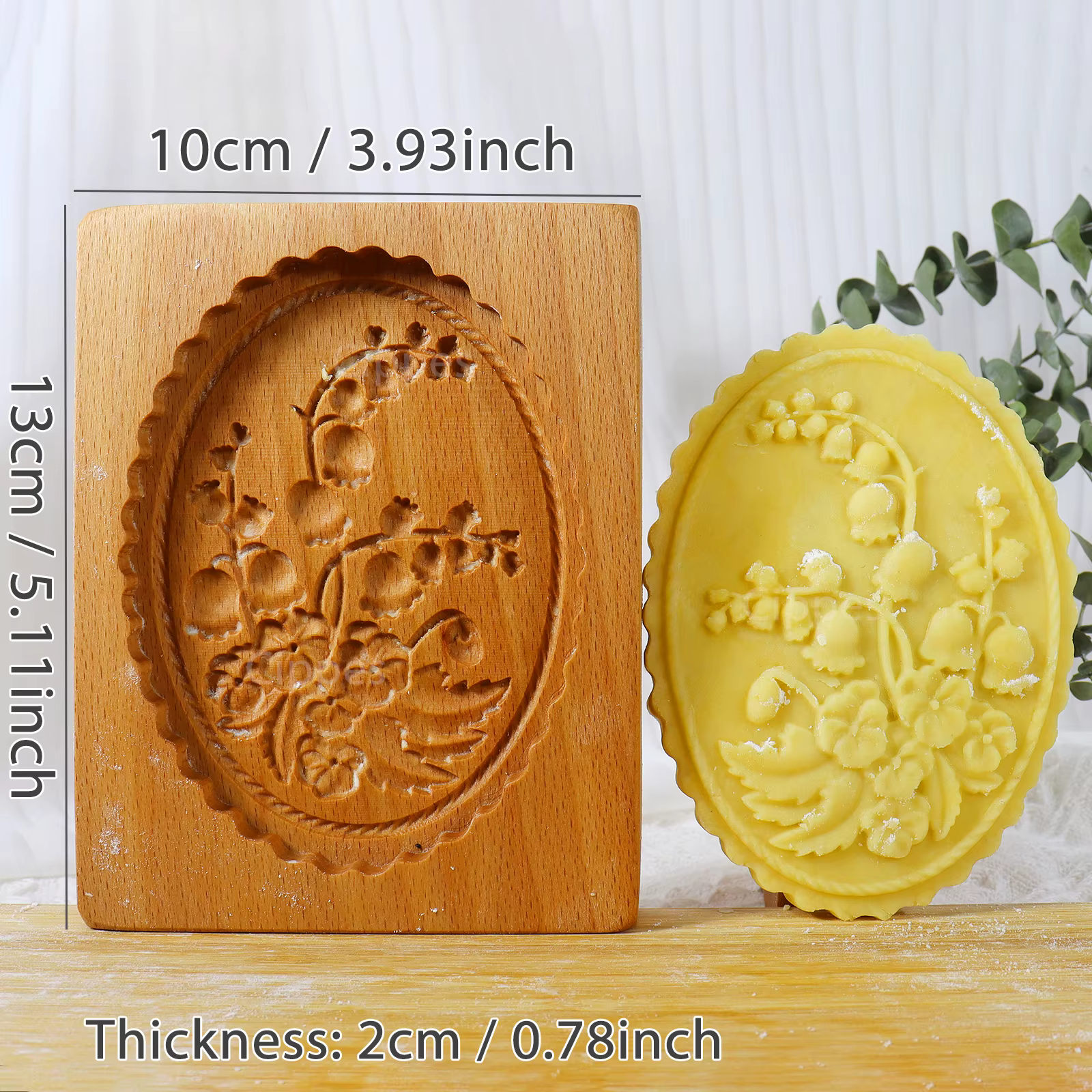 Moules à Biscuits en Bois avec Motif Muguet, 3D, Bricolage, Sculpté, Gaufré, pour la Cuisson, Har An