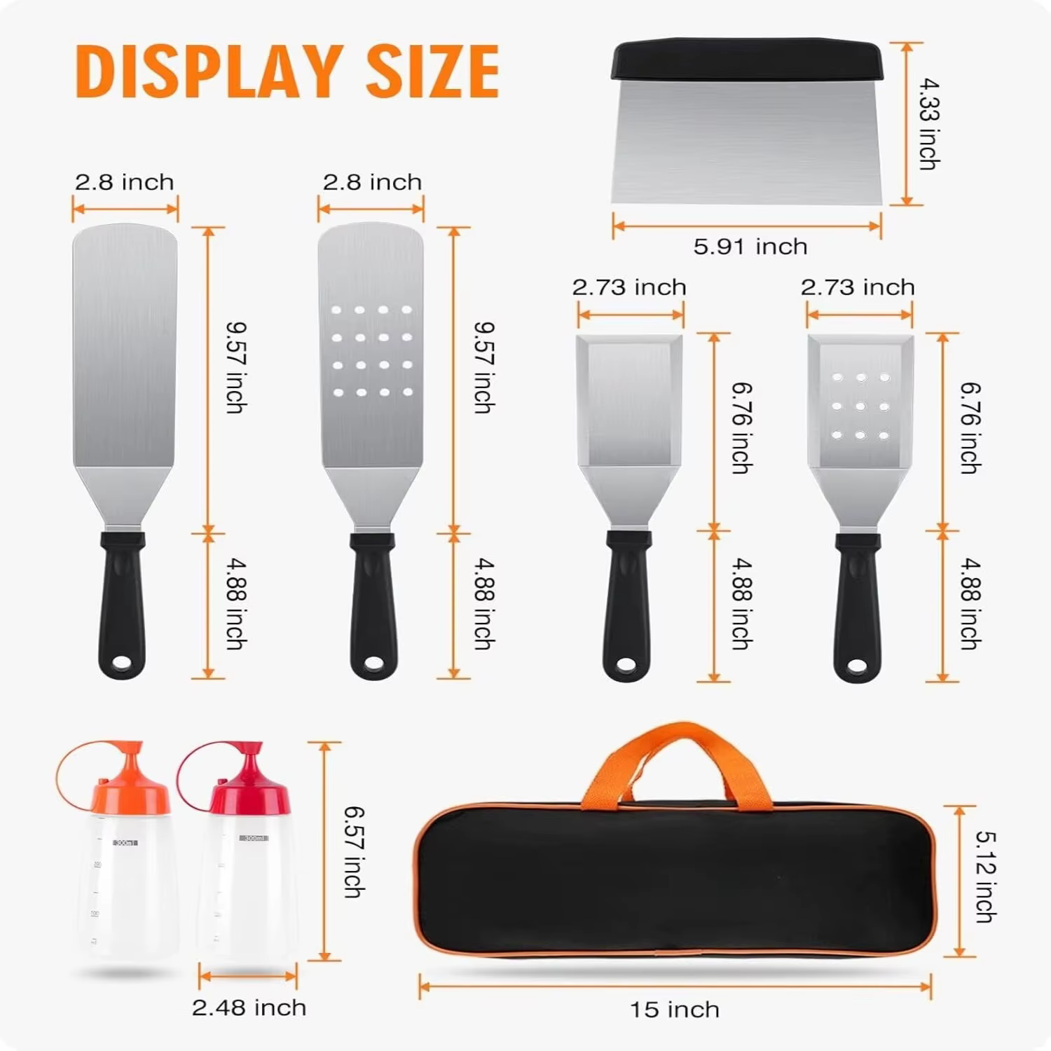 Accessoires de plaque chauffante en acier inoxydable, 8 pièces, durables, divers types de pelles, ou