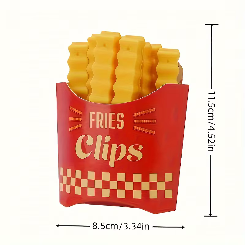 Clip de scellage en forme de friture française, 12 pièces, pour scellage de collations, Clips alimen