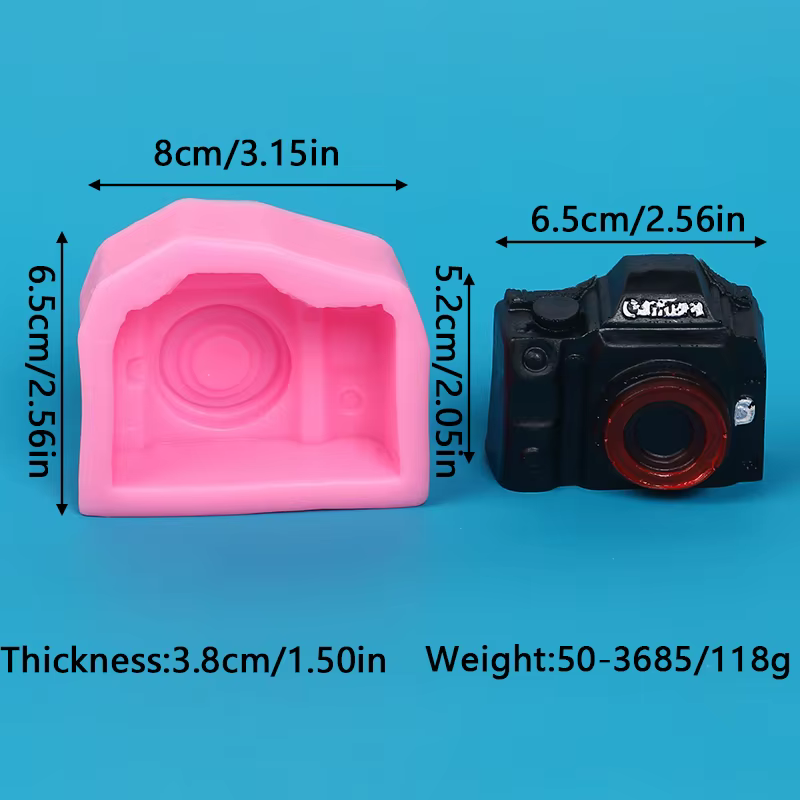 Moule en Silicone pour appareil photo, bricolage, Fondant, chocolat, bonbons, pâtisserie, savon, out