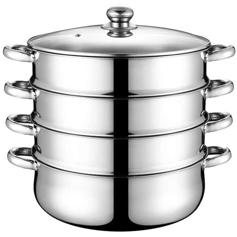 Ensemble de cuisson vapeur en acier inoxydable, marmite à soupe, cuiseur à vapeur, cuiseur à vapeur,