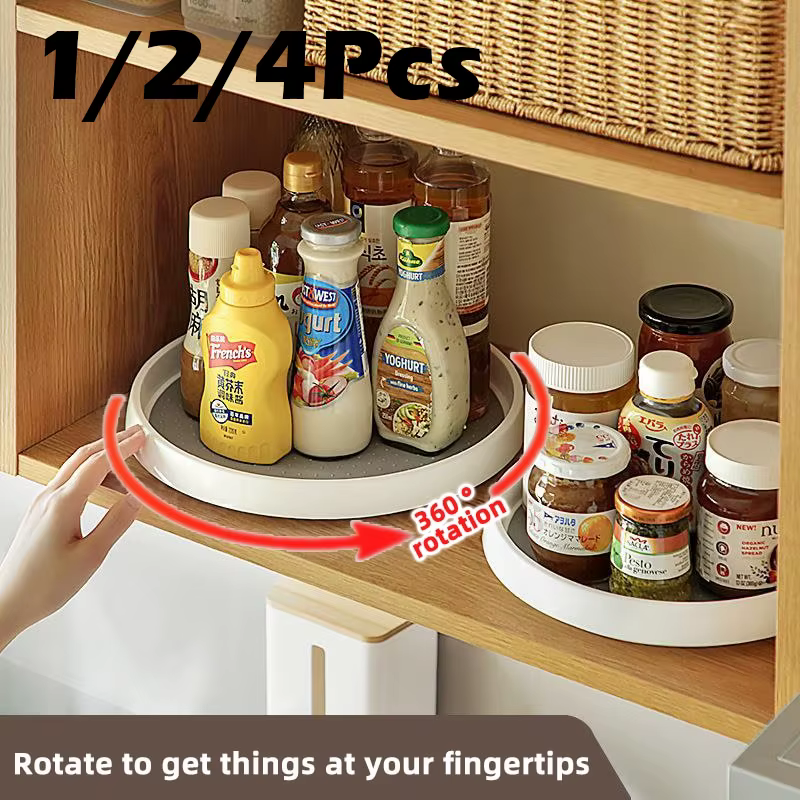 1/4 pièces 360 rotatif Anti coulissant cuisine condiments rotatif support de rangement vaisselle arm