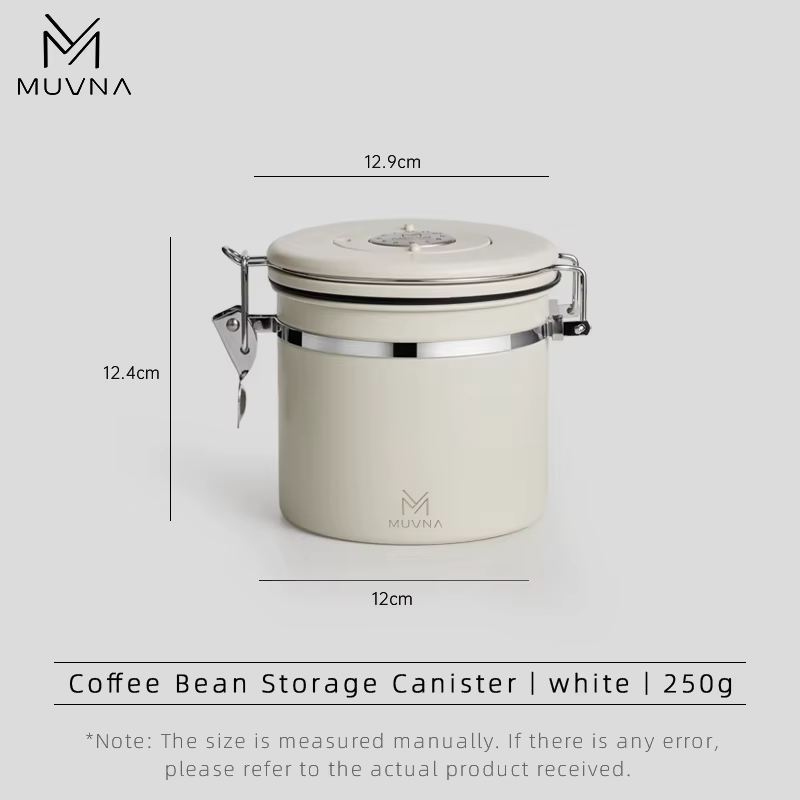 MUVNA – grand pot de stockage de grains de café, 8/17/26oz, récipient de grains avec suivi de date, 