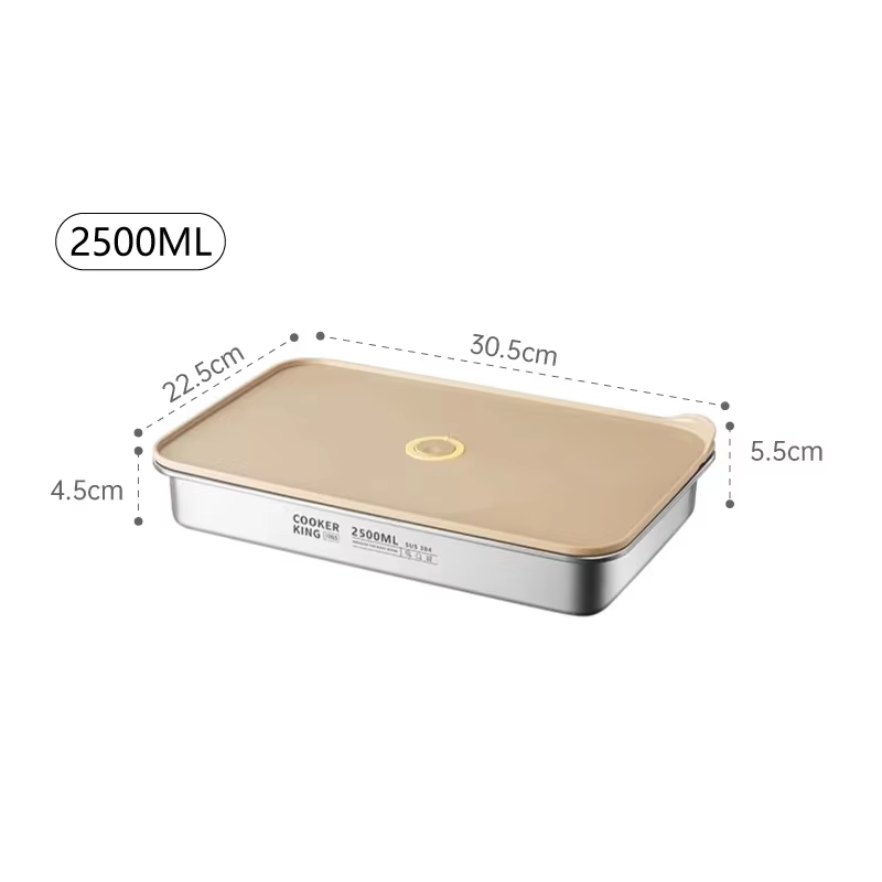 COOKER KING – récipient de stockage des aliments en acier inoxydable, plateau à boulettes, plat rect