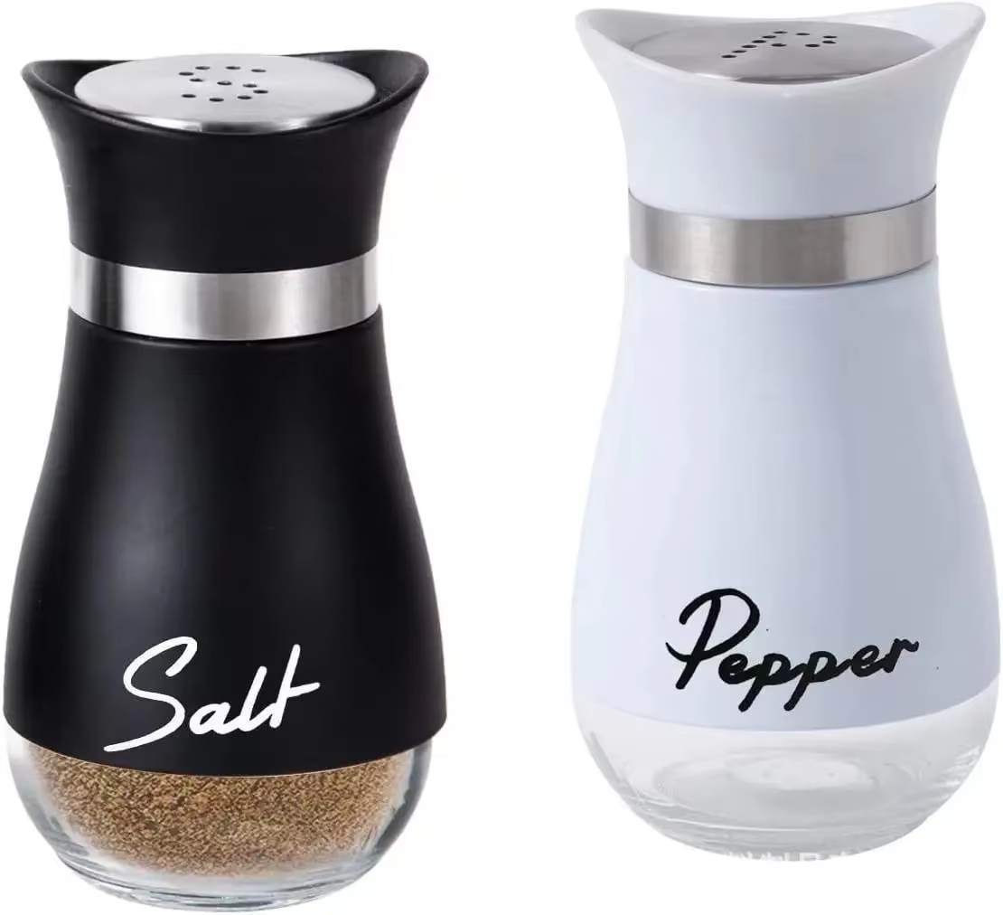 Paquet de 2 saliers et poivrons, pots à épices d'accessoires de cuisine, distributeur d'épices de fe
