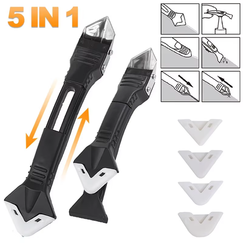 Spatule en Silicone 5 en 1, outil de nettoyage de vitres, dissolvant lisse, raclette, organisateur d