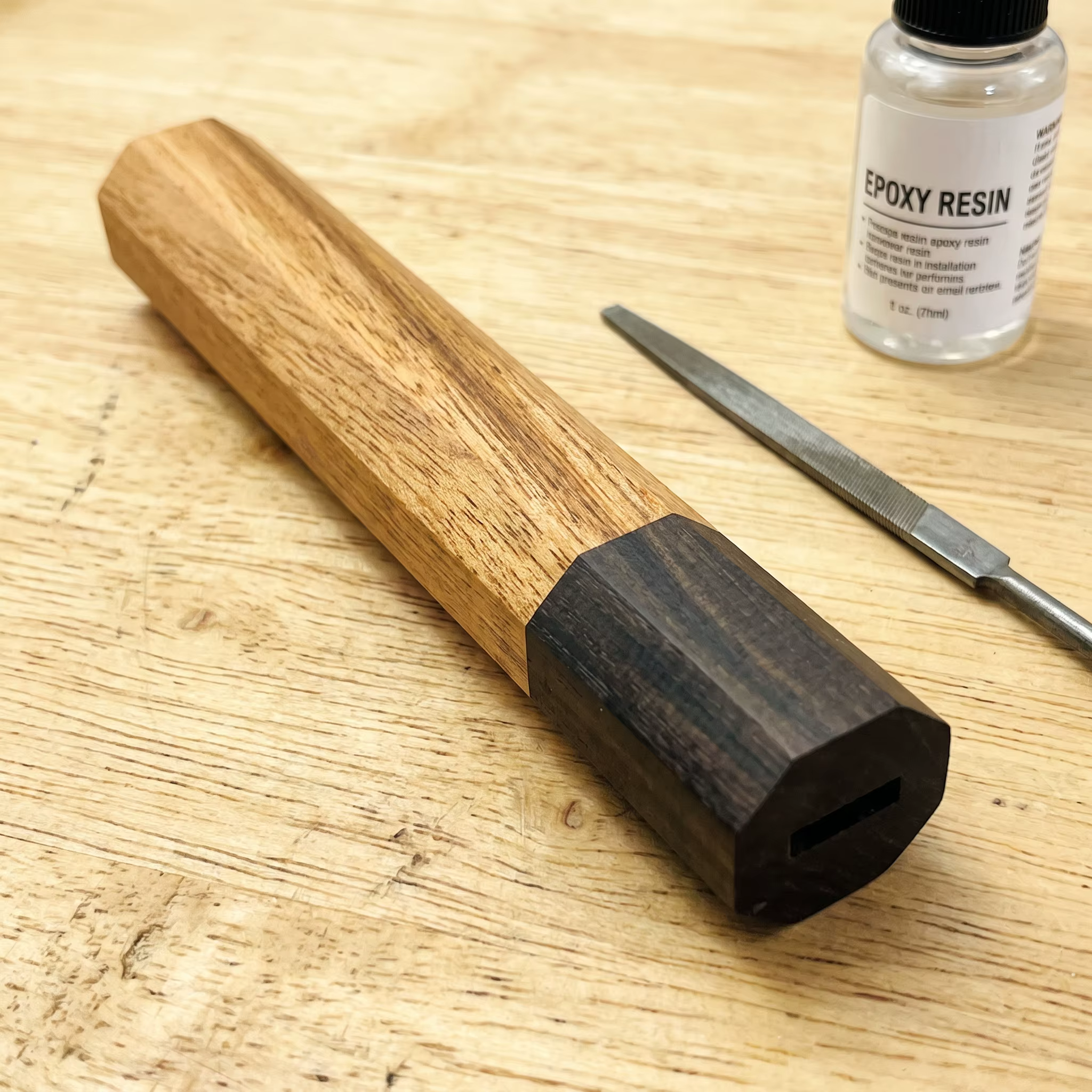 Manche de couteau de cuisine octogonal en ébène de style japonais, idéal pour la rénovation de coute