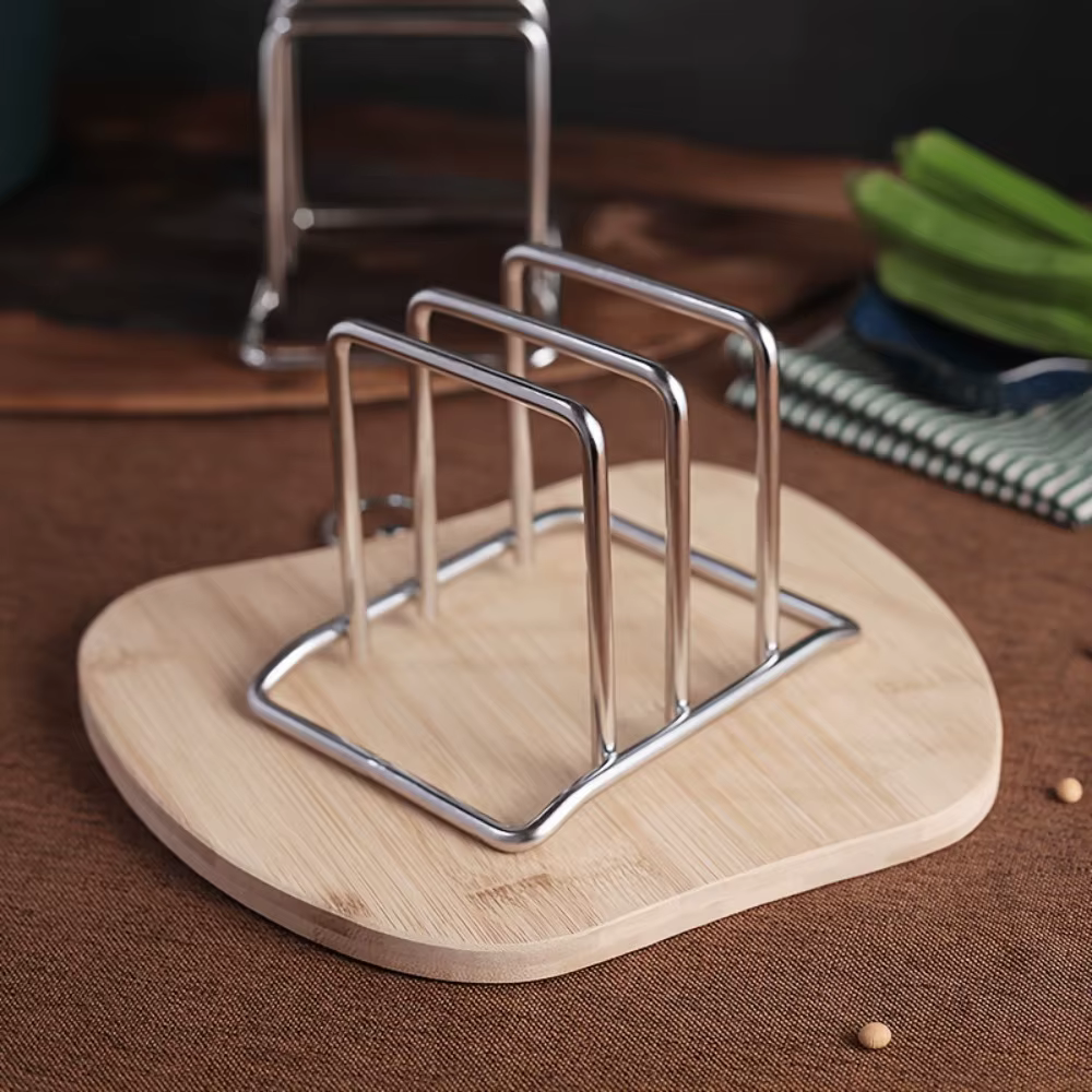 Support de rangement de cuisine en acier inoxydable pour couvercles de casseroles et planches à déco