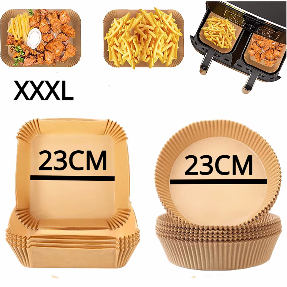 Grande friteuse à Air jetable, revêtement en papier carré antiadhésif, papier de cuisson en parchemi