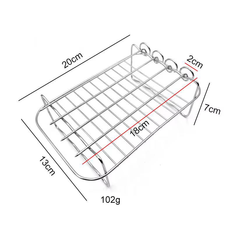 Accessoires pour friteuse à air électrique BBQ, grille double couche en acier inoxydable 430, grille
