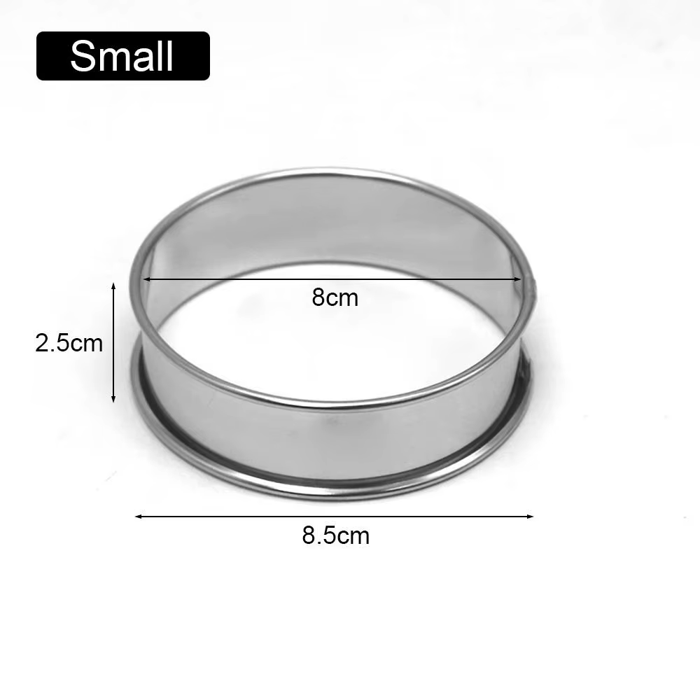 Anneaux de Tarte à Muffins en Acier Inoxydable, Double Roulé, Rond en Métal, Accessoire de Moule à B