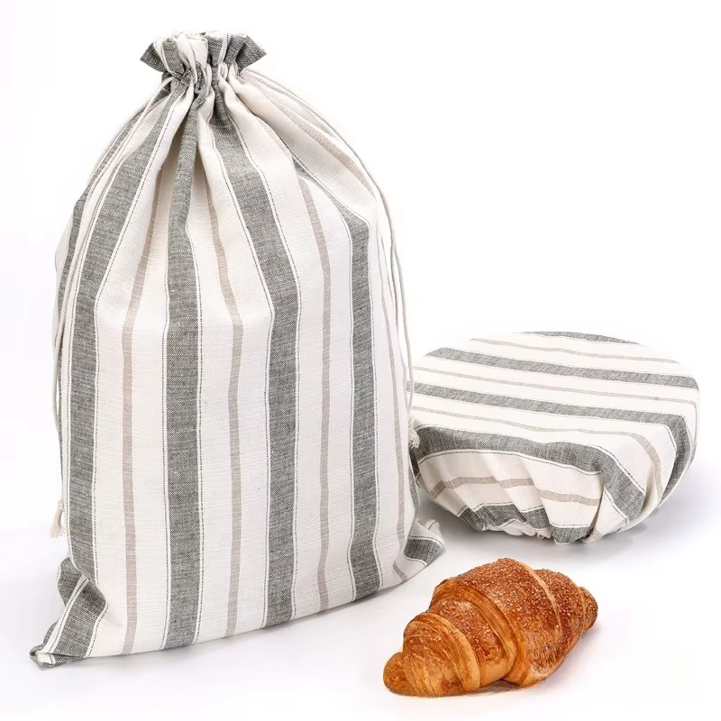 Sacs à pain pour pain fait maison, sacs réutilisables en cire d'abeille en coton et lin, sac à levai