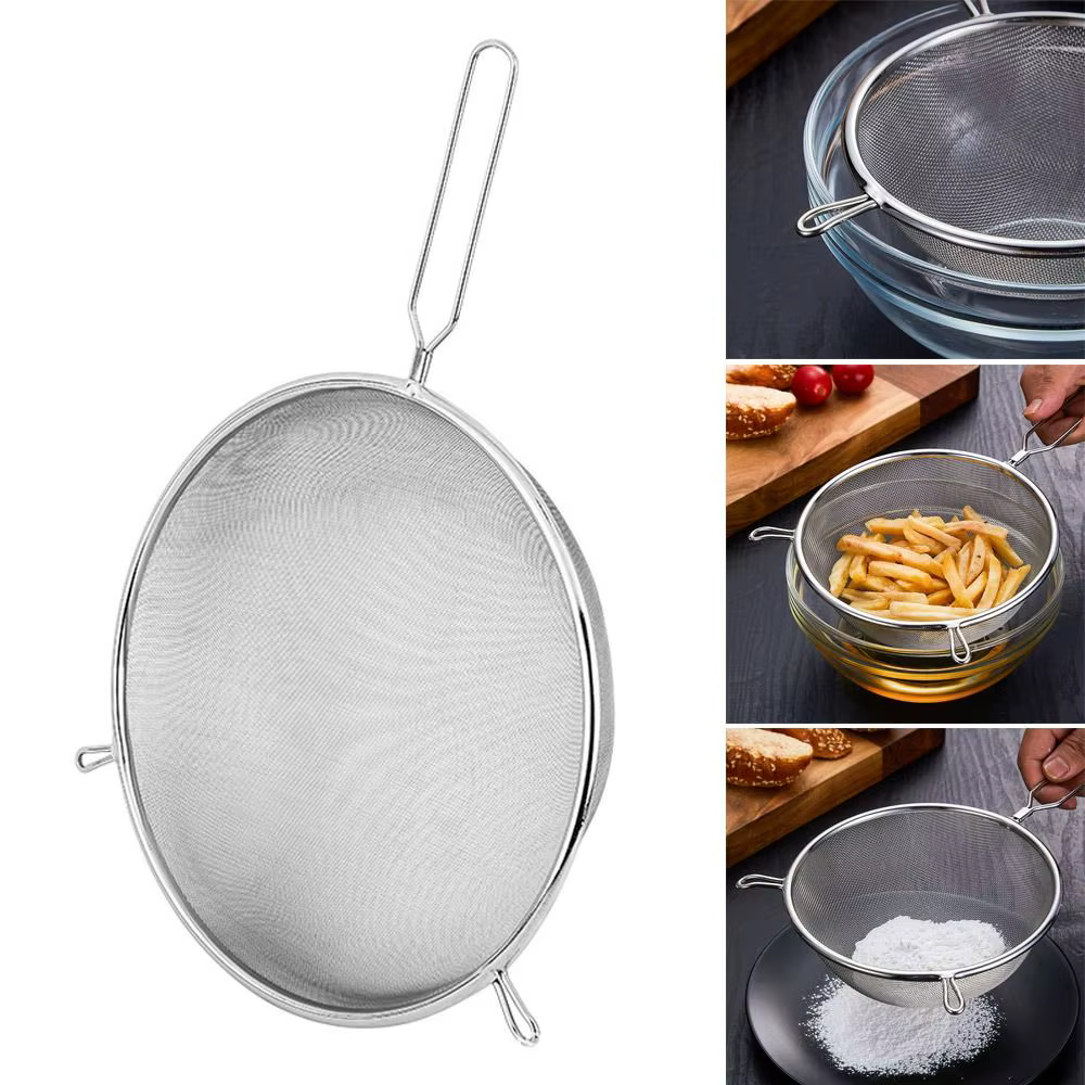 Filtre à Farine en Acier Inoxydable, Filtre à Lait de Soja, Cuillère de Cuisson, Double Oreille, Sna