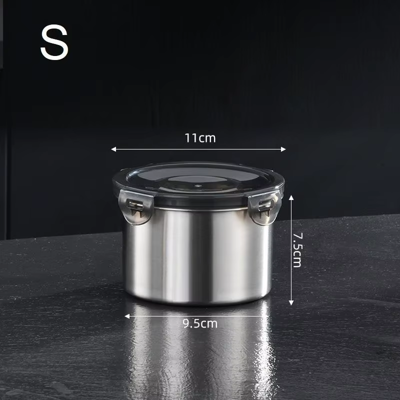 Bocaux de stockage 500/900/1400ml, récipient scellé en acier inoxydable, organisateur de baril de cu