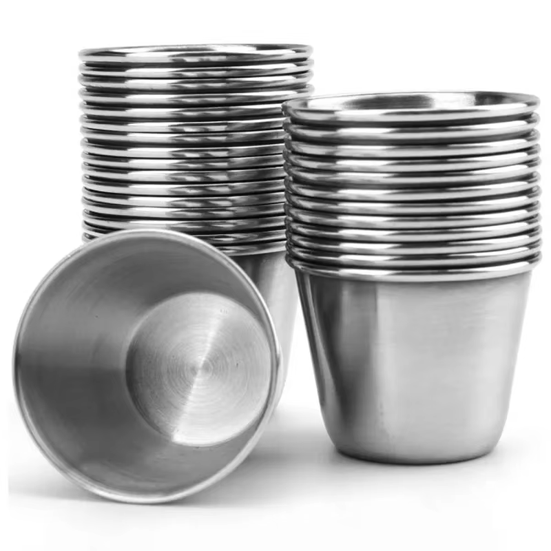 Plats ronds réutilisables en acier inoxydable pour la maison et le restaurant, mini aiss, ce Cup, sa