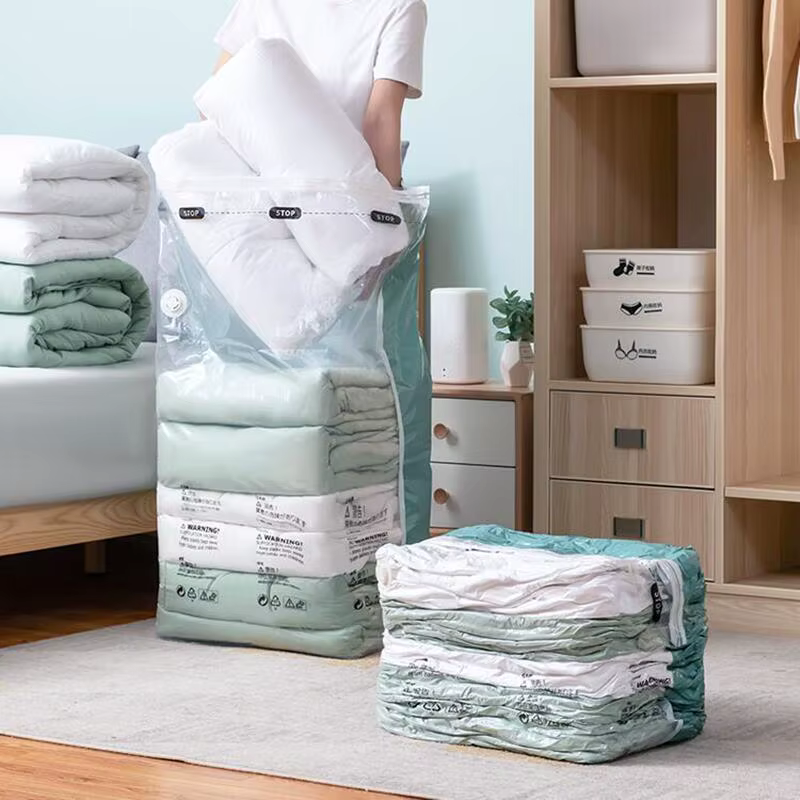 Pas besoin de pompe sacs sous vide grands sacs de rangement en plastique pour ranger les vêtements c