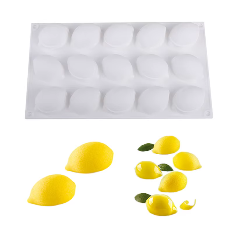 Moules en silicone en forme de citron, moule à gâteau mousse, moule à pâtisserie antiadhésif 3D, mou