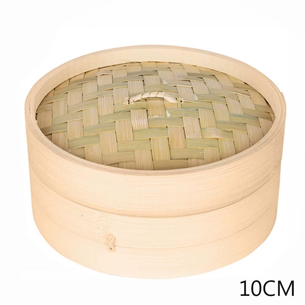 Cuiseur Vapeur en Bambou avec Couvercle, Ustensiles de Cuisine, Marmite, 10/15/20cm