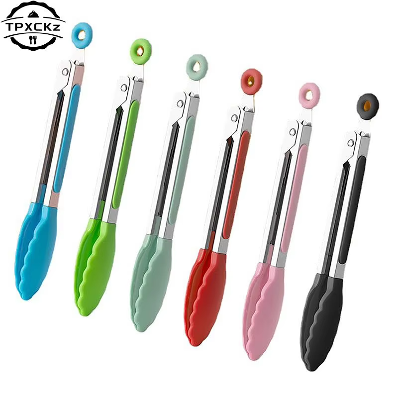 Pince à griller en silicone pour barbecue, cuisine, cuisson, salade, pince de service, pince à pince