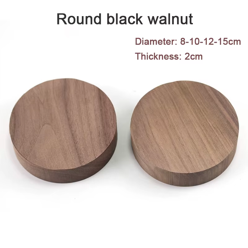 Bloc de bois rond en noyer noir naturel, fait main, matériau DIY, ornement, base de présentation en 