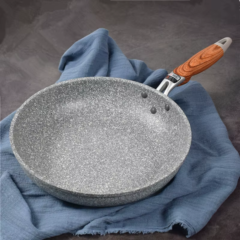 Poêle à Wok en pierre Durable, Pot en céramique antiadhésif, friteuse à Induction, cuisson de Steak,