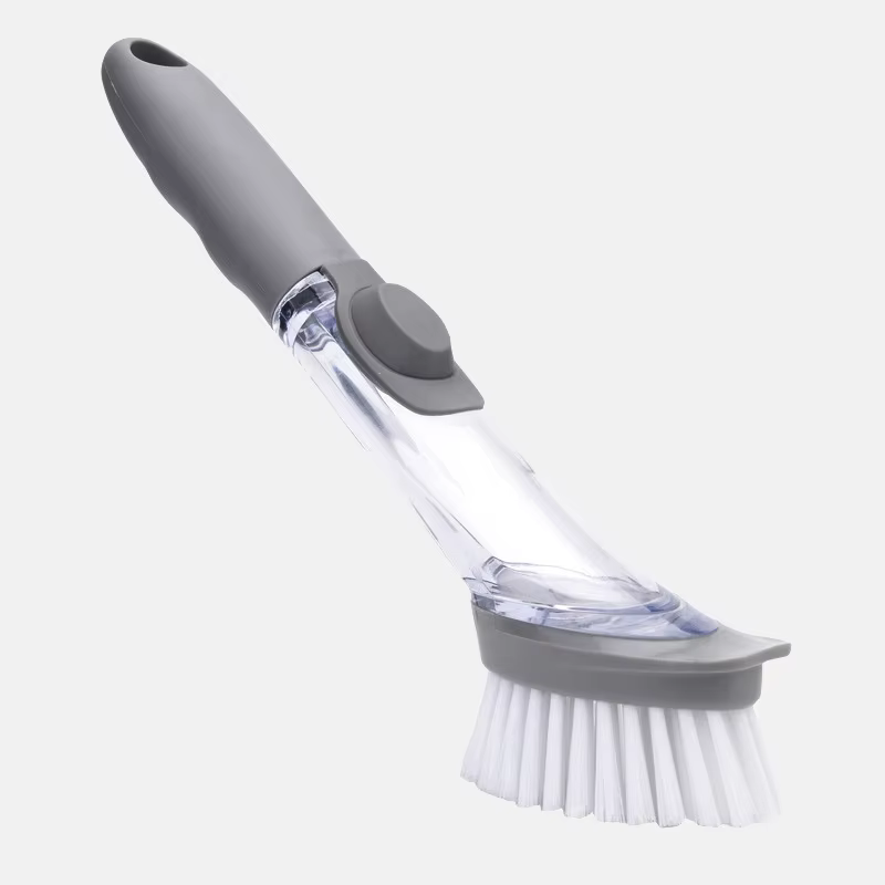 Brosse de lavage de vaisselle avec distributeur de liquide, éponge de lavage de cuisine multifonctio