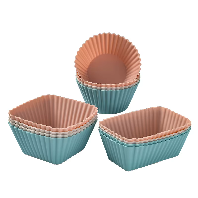 Gobelets à muffins en Silicone, doublures de Cupcake, moules à gâteaux carrés antiadhésifs, diviseur