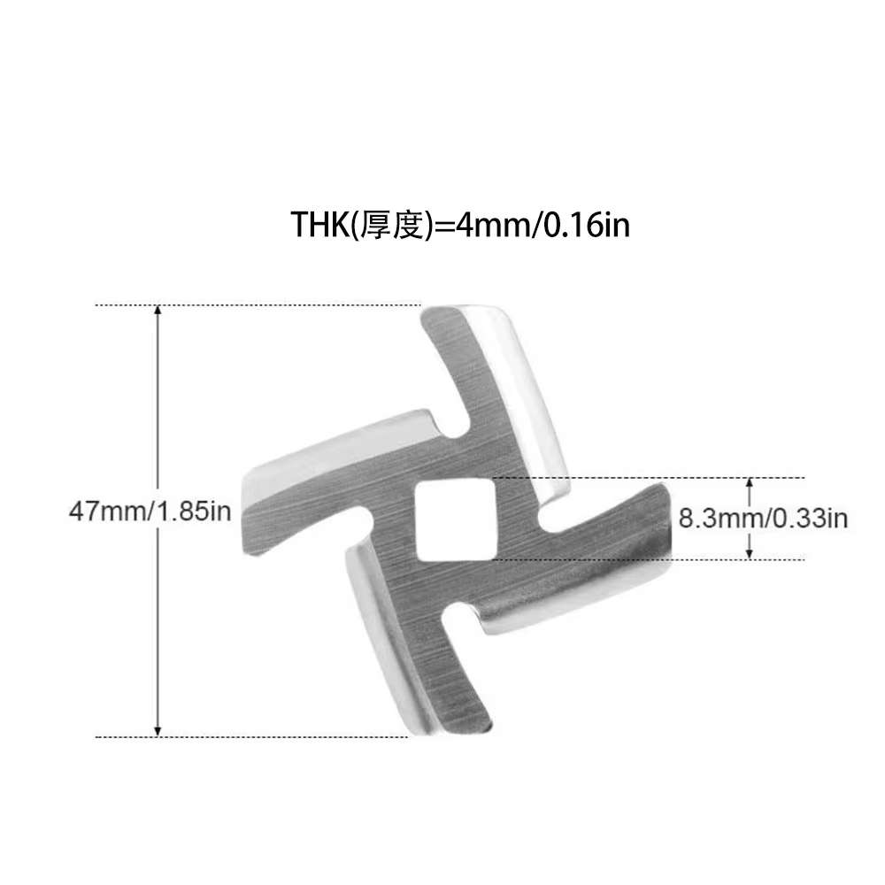 5 #   Lame de hachoir à viande, plaque de découpe pour hachoir à viande, couteau en acier inoxydable