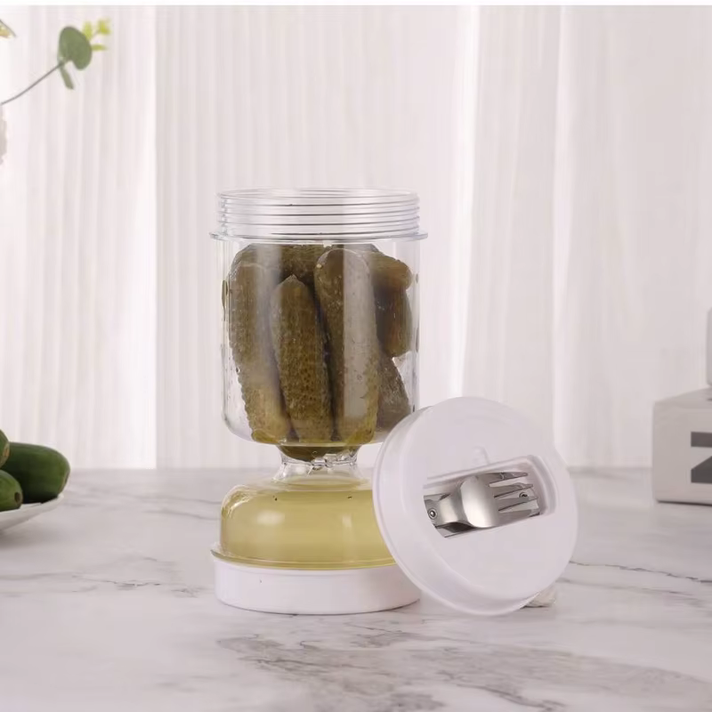 Pot de cornichons avec fourchettes, distributeur sec et humide, Olives, sablier, récipient de concom