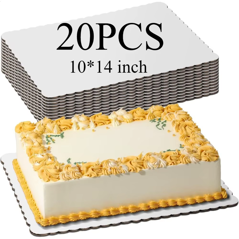 Planches à gâteaux rectangulaires jetables, 20 pièces, 10x14 pouces, pour Pizza, Dessert et aliments