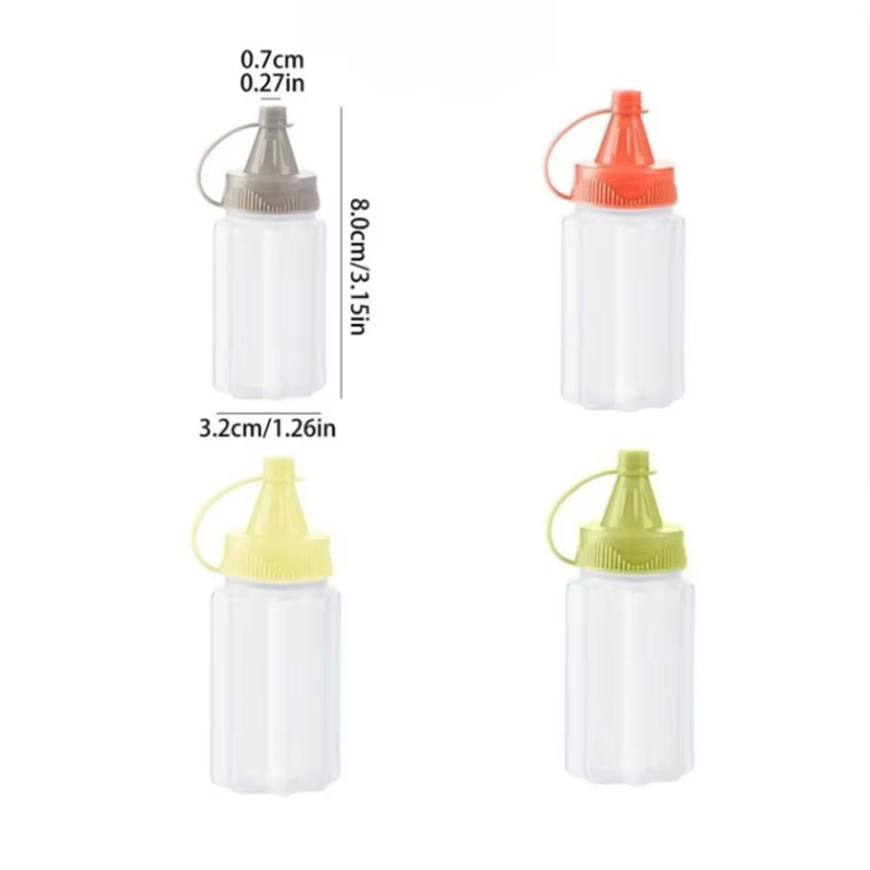 4pc Camping cuisine PE Sauce assaisonnement bouteille à presser bouteille d'embouteillage d'huile BB