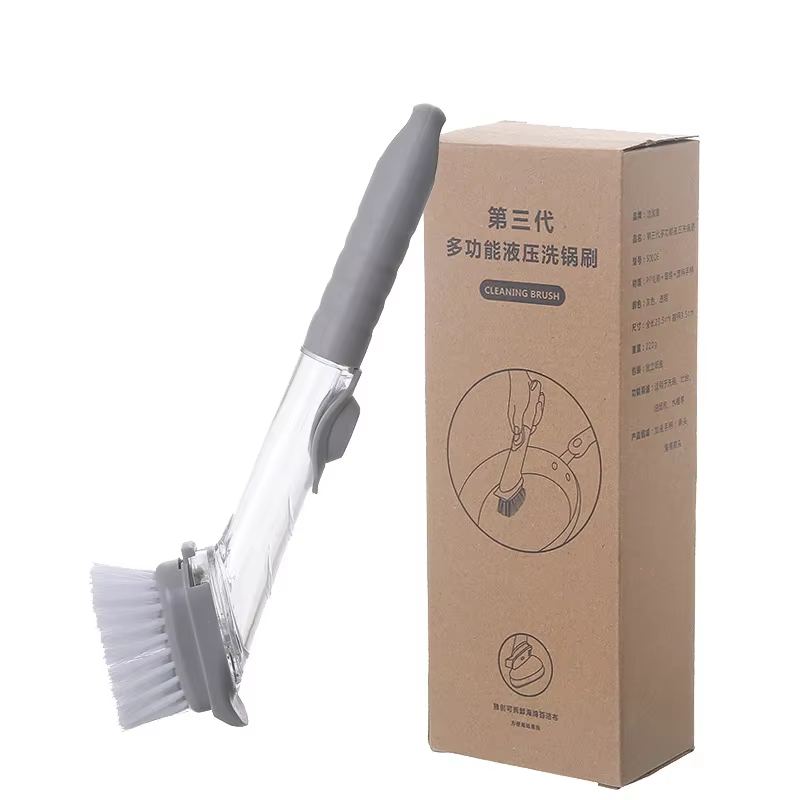 Brosse de nettoyage de cuisine 2 en 1, brosse de nettoyage à Long manche avec brosse amovible, distr