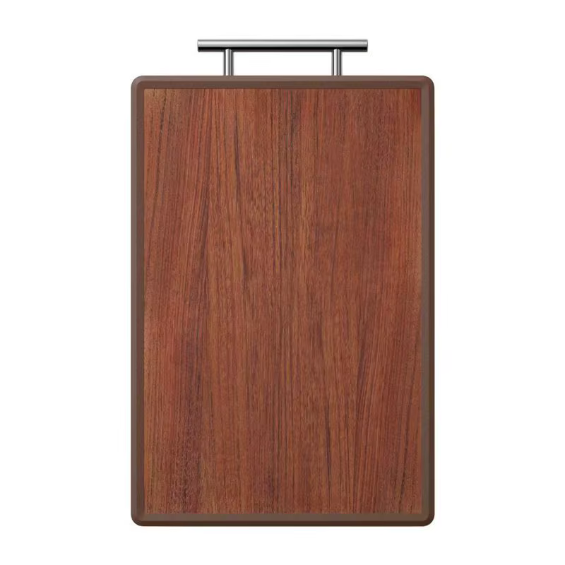 Planche à découper robuste en bois avec bord anti-moisissure, planche de boucher double face avec po