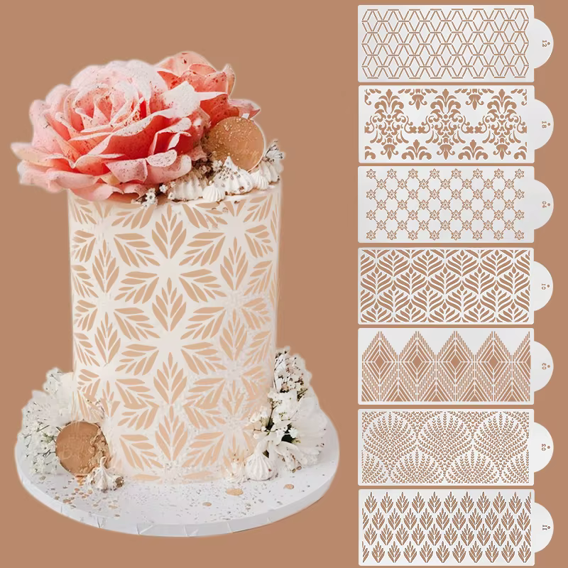 Pochoir de Gaufrage en Maille pour Gâteau Fondant, Outil de Décoration, Moule de Pulvérisation en Pl