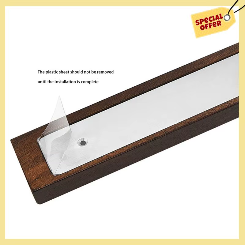 -BABQ 2X bande de bois porte-couteau magnétique support mural pour couteaux en métal bloc de bois ai