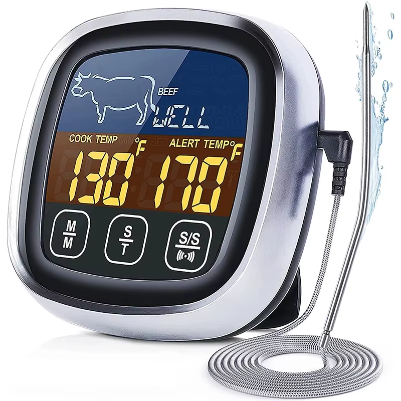 HOMEFISH thermomètre de cuisine à viande numérique en acier inoxydable étanche température de la via