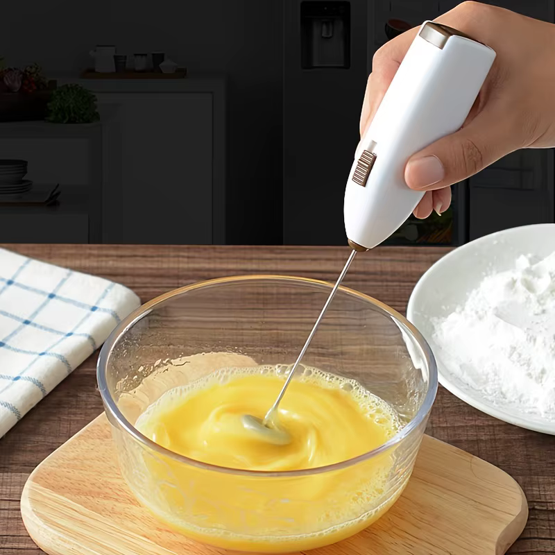 Batteur à œufs électrique portatif, Mini mousseur à lait alimenté par batterie, mélangeur de boisson