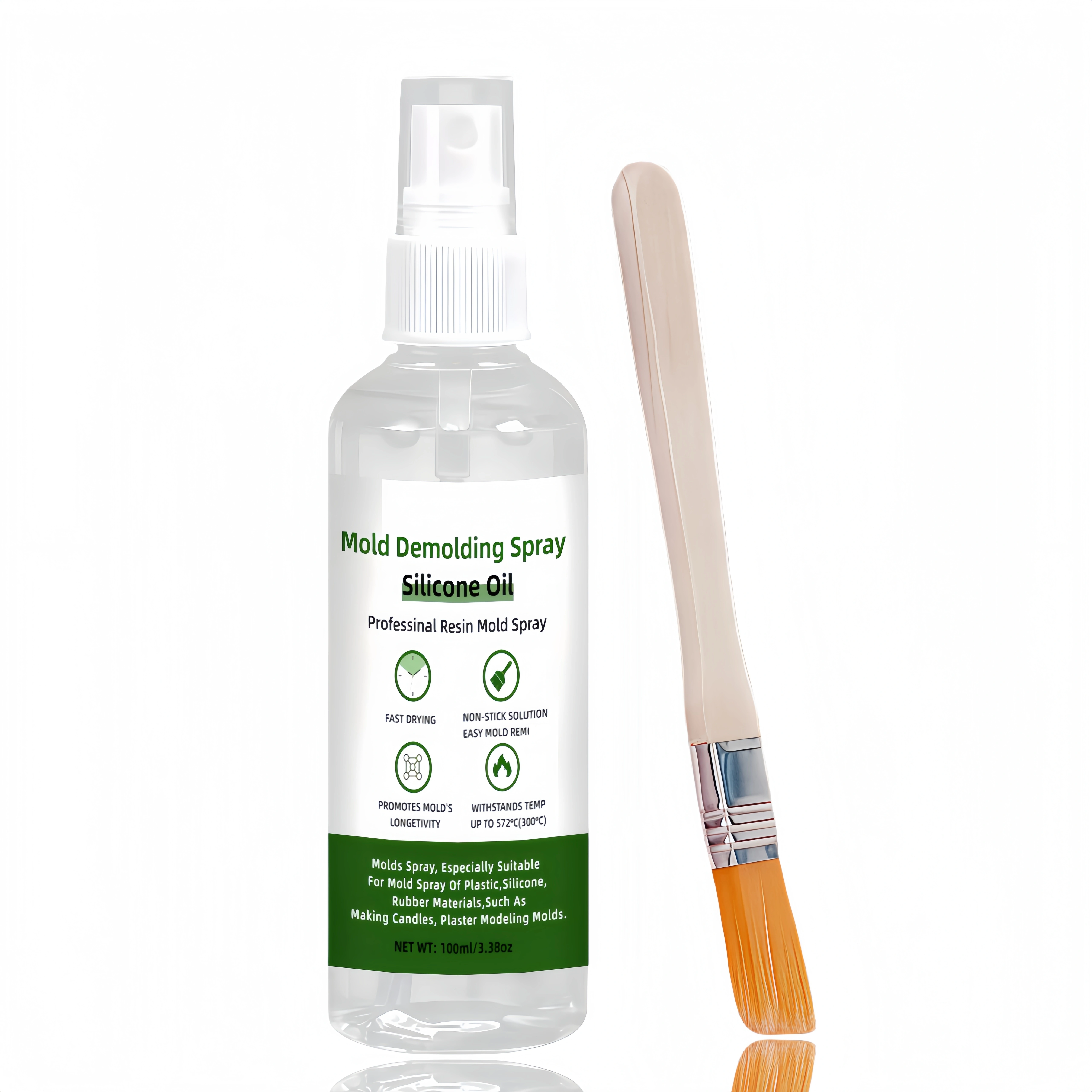 Spray de démoulage, facile à démouler - Séchage en 5 secondes, réutilisable, adapté au caoutchouc, a