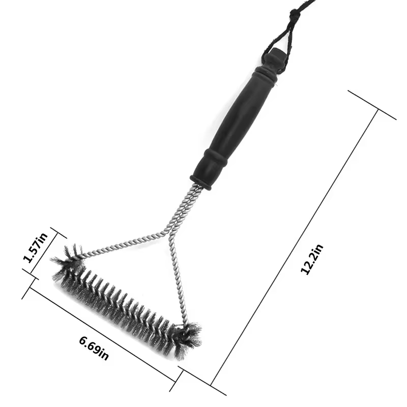 Brosse de nettoyage de gril avec grattoir, brosse de nettoyage de gril en acier inoxydable, nettoyan