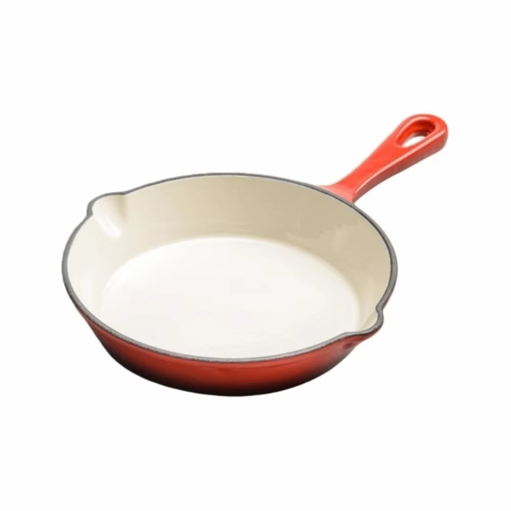 Cuisson antiadhésive en fonte émaillée, four hollandais universel rouge, poêle à Omelette ronde à fo