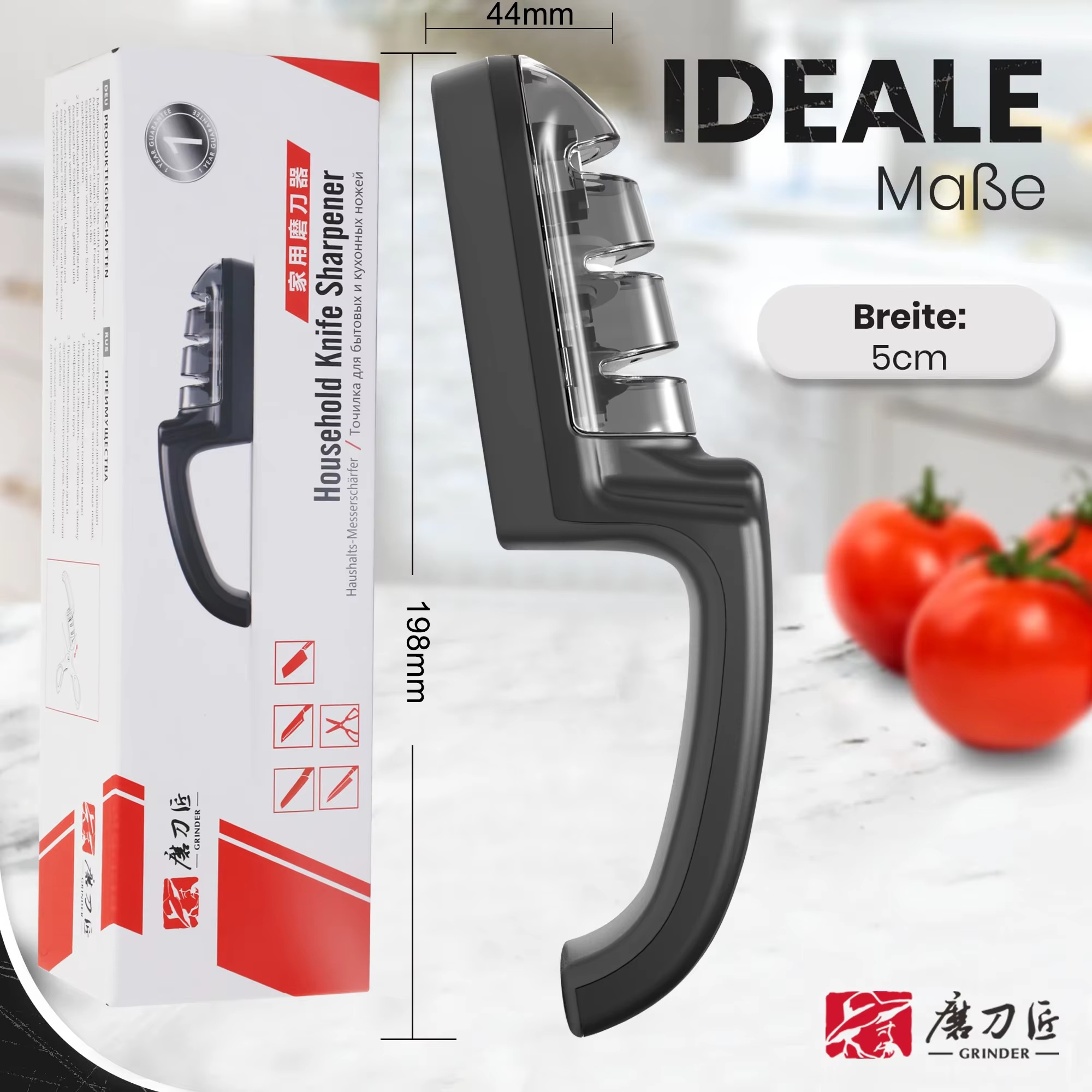 TAIDEA Affûteur de couteaux à 3 étages à usage domestique - Meuleuse manuelle universelle pour lames