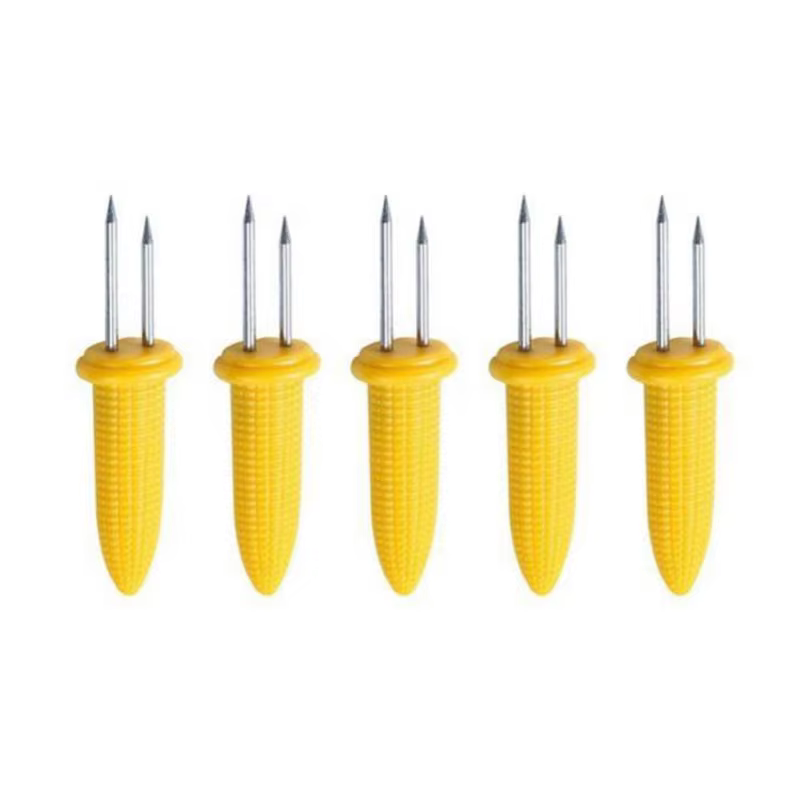 Supports de maïs en acier inoxydable pour barbecue, double fourcommuniste à maïs, anti-brûlure, camp