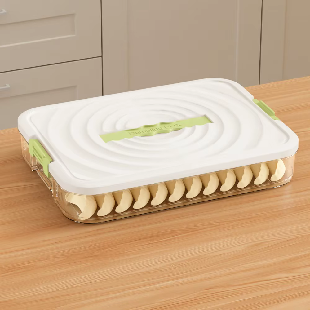 Boîte de rangement multicouche en plastique pour raviolis, boîte de conservation des wontons, grande