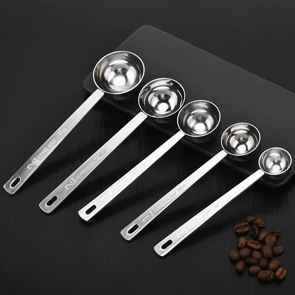 Cuillère à café durable en acier inoxydable, cuillère à poudre, cuillère à mesurer, épaissir, haute 