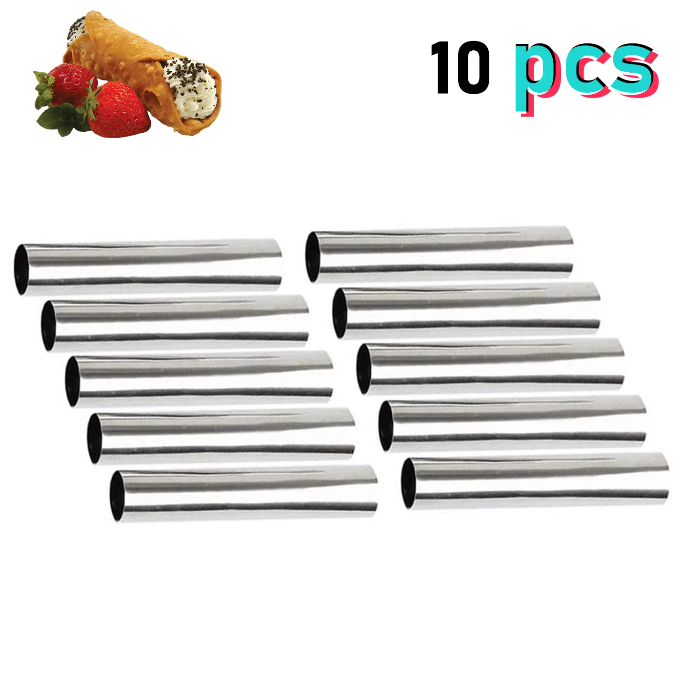 Ensemble de tubes à cannoli, 10/20 pièces, moule à pâtisserie réutilisable en acier inoxydable de qu