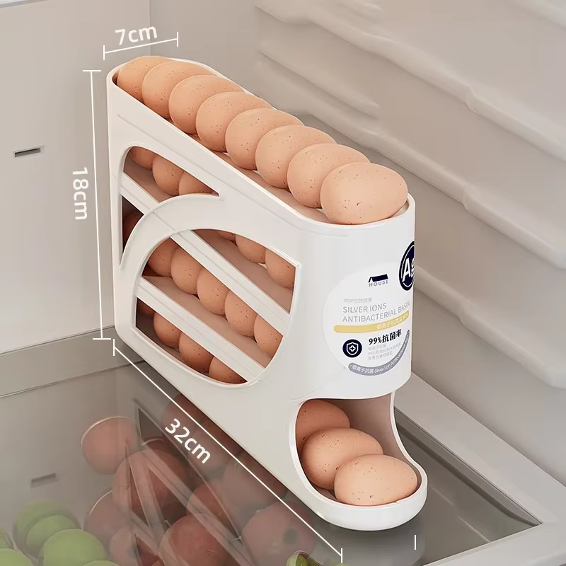 Boîte de rangement pour œufs de grande capacité pour réfrigérateur, rangement latéral de porte, cuis